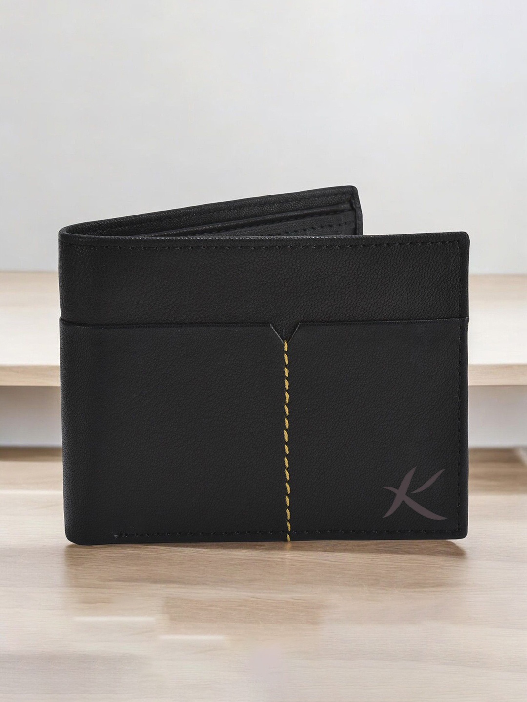 

Kastner Men Textured Leather Two Fold Wallet, Black