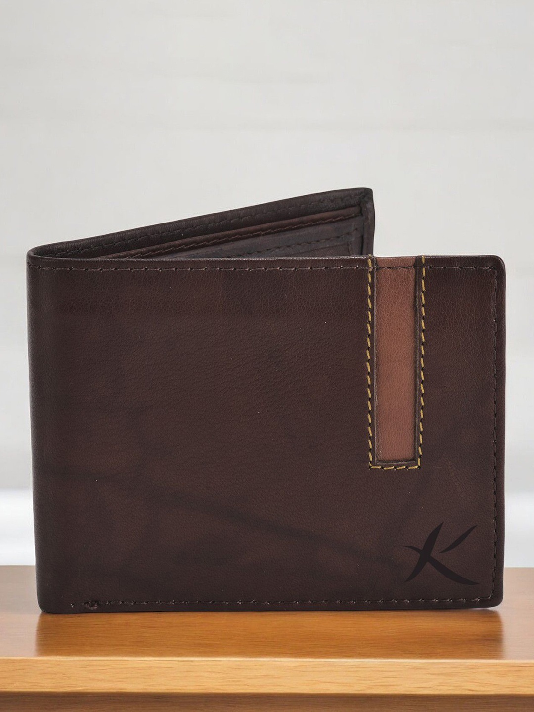 

Kastner Men Textured Leather Two Fold Wallet, Brown