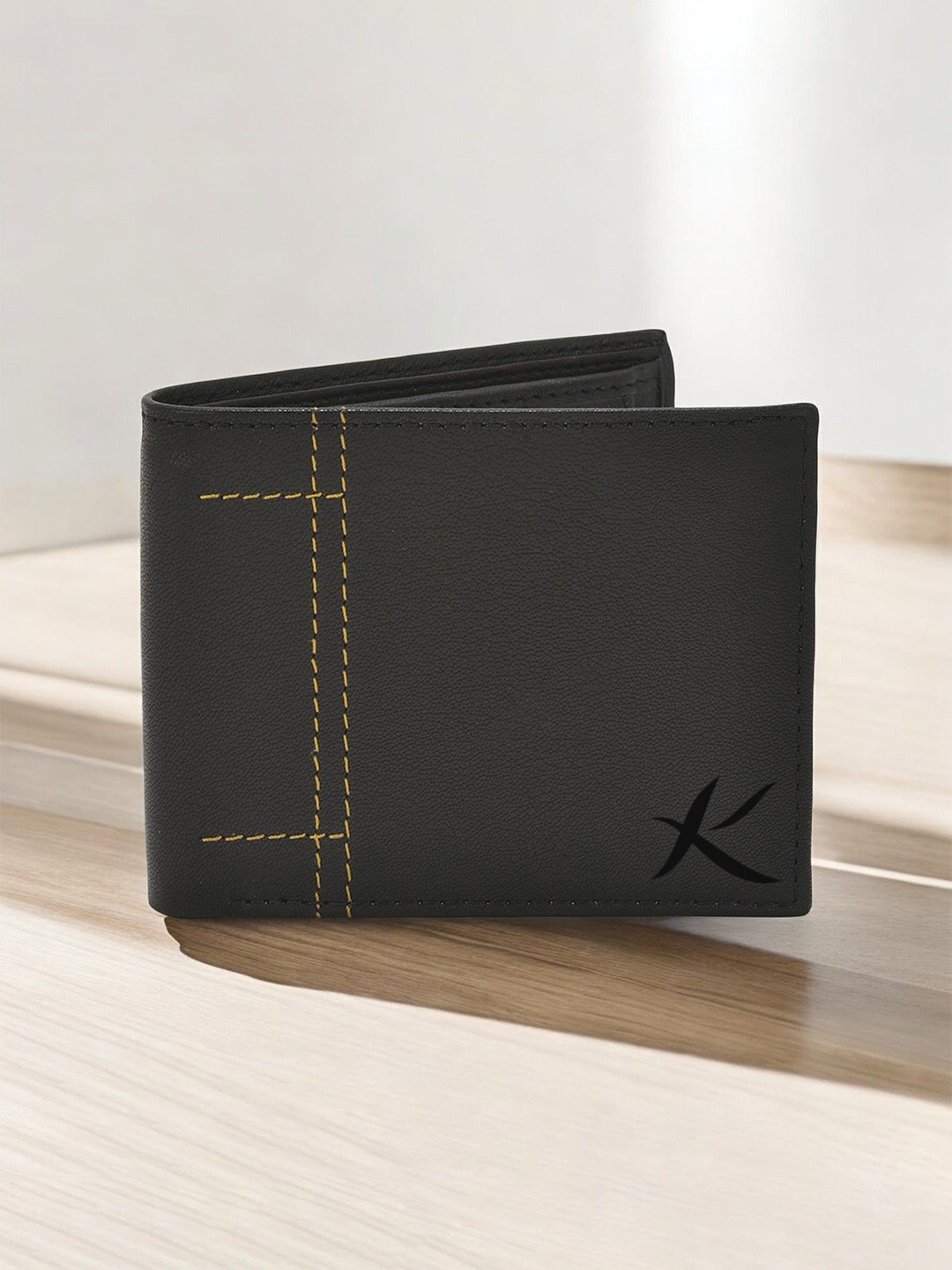 

Kastner Men Textured Leather Two Fold Wallet, Black