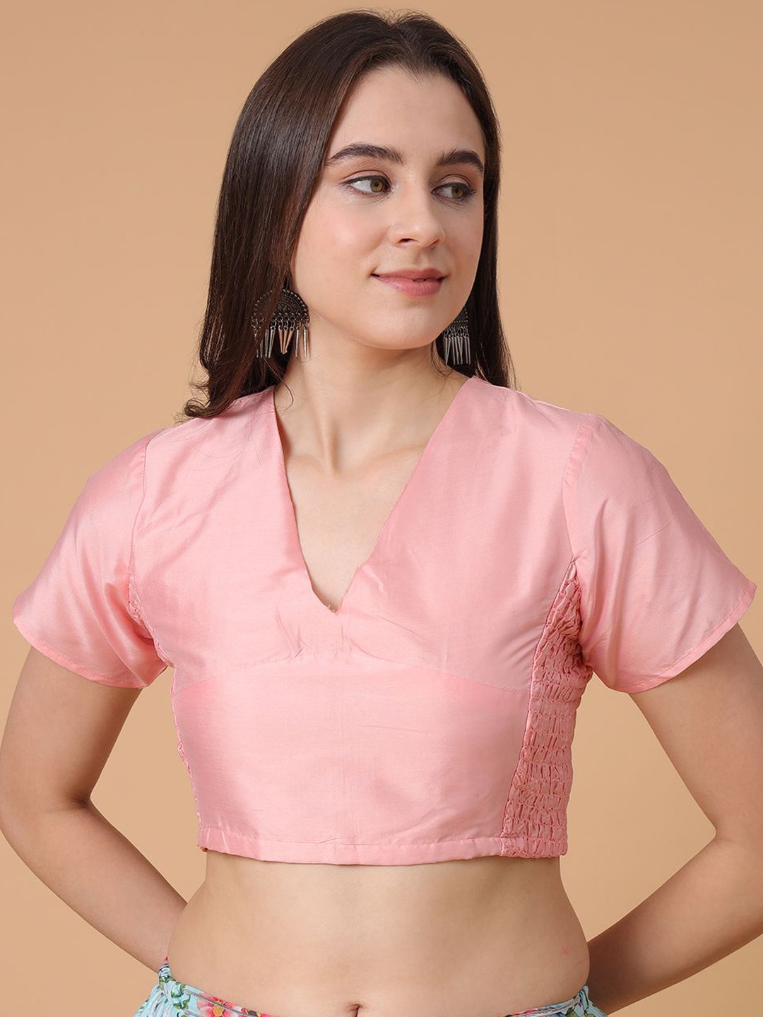 

Frolic Rolic Smoking detail Blouse, Pink