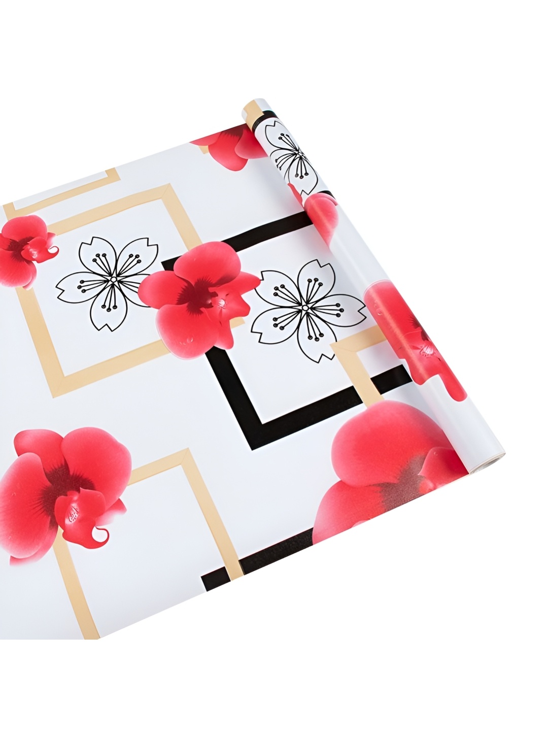 

Aura White & Red Printed Self Adhesive Wall Sticker