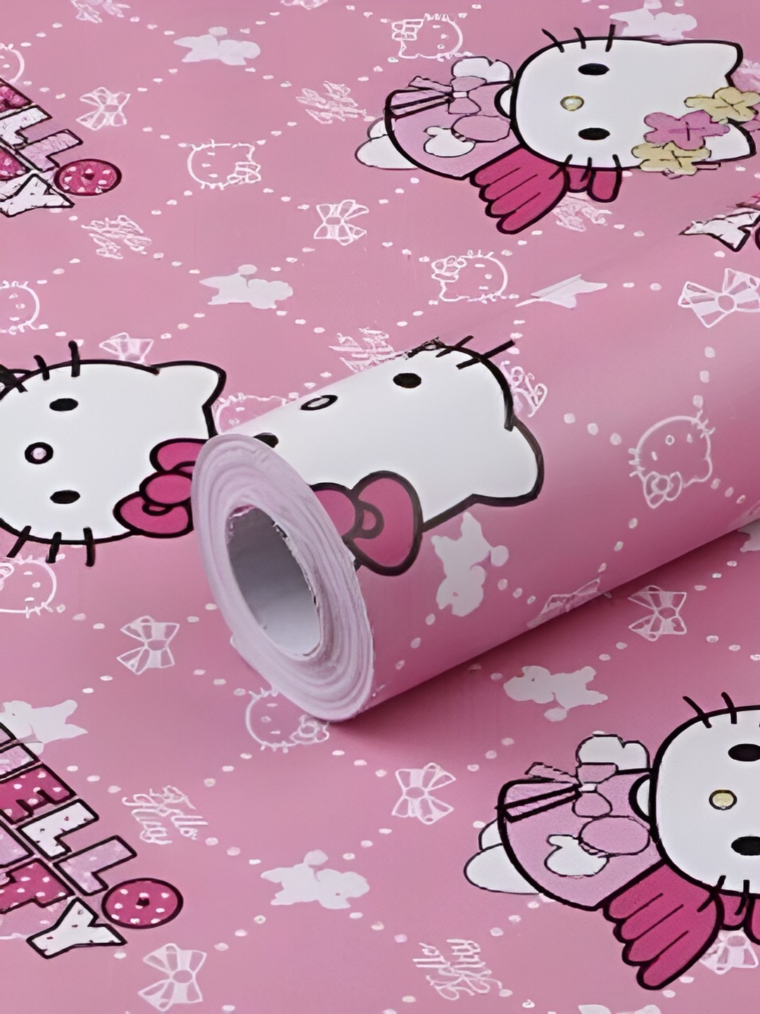 

Aura Pink & White Cartoon Printed Self Adhesive Wall Sticker