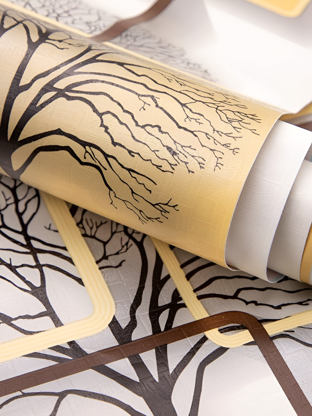 

Aura Yellow & White 3D Printed Self Adhesive Wall Sticker