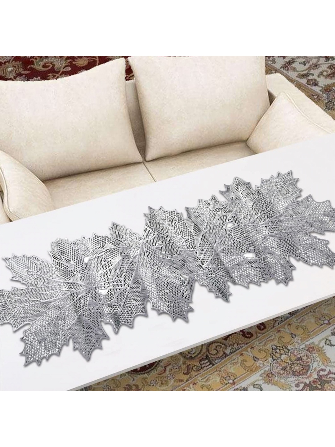 

GROKI Grey Floral Table Runner