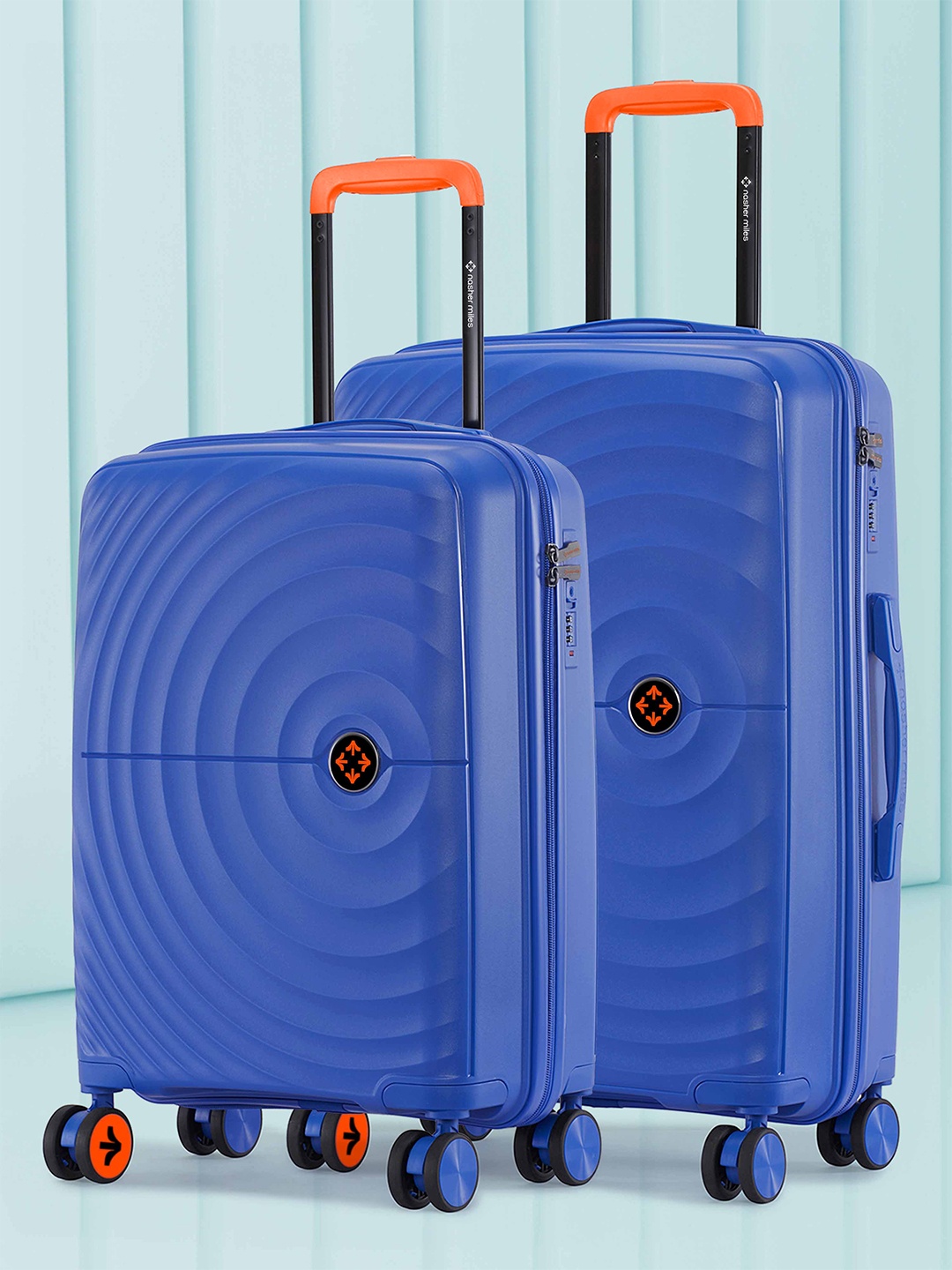 

Nasher Miles Seattle Hard-Sided Polypropylene Set of 2 S/M Dark Blue Trolley Bags 55-65 cm, Navy blue