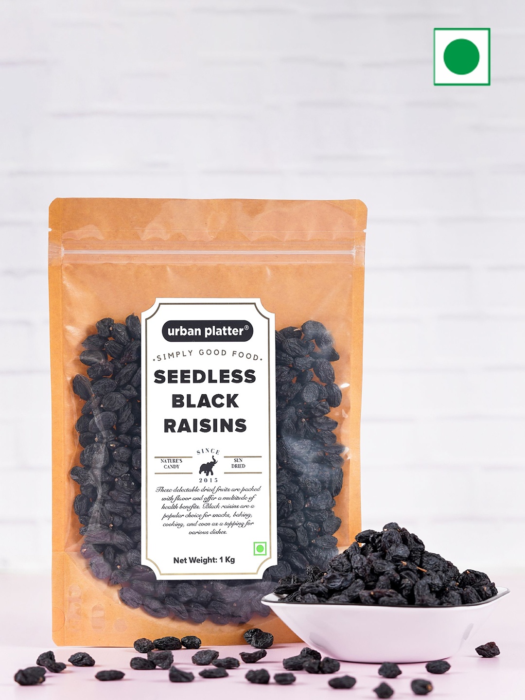 

URBAN PLATTER Seedless Black Afghan Raisins 1Kg