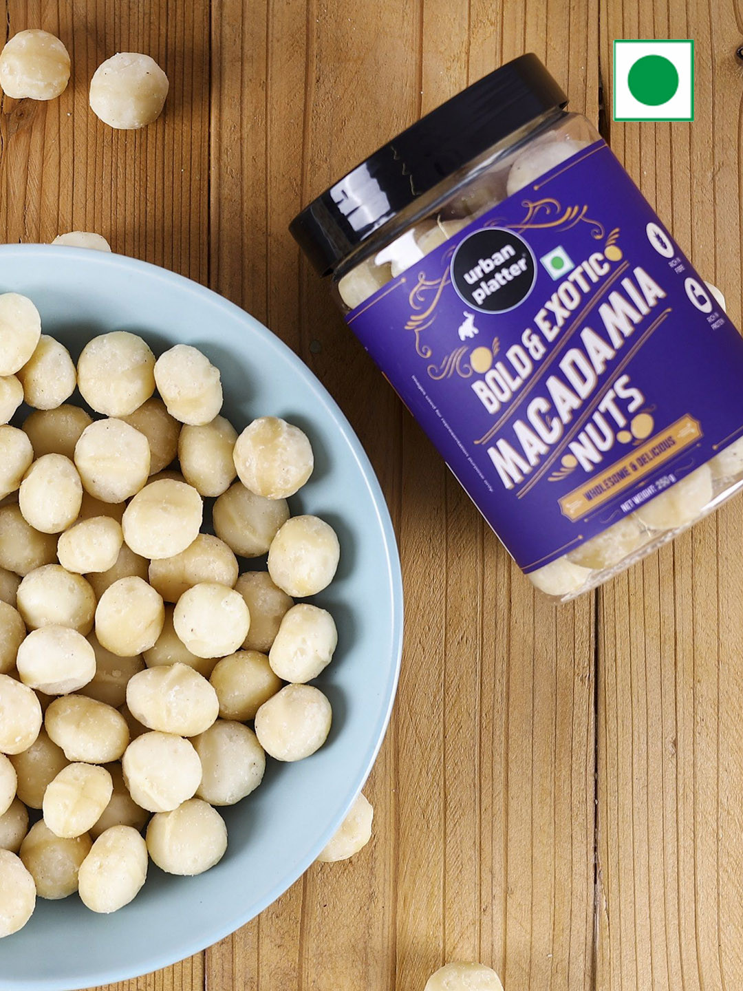 

URBAN PLATTER Bold and Exotic Macadamia Nuts- 250g, Beige
