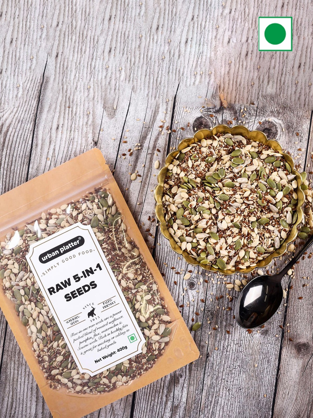 

URBAN PLATTER Assorted 5-in-1 Raw Seeds Mix - 400g