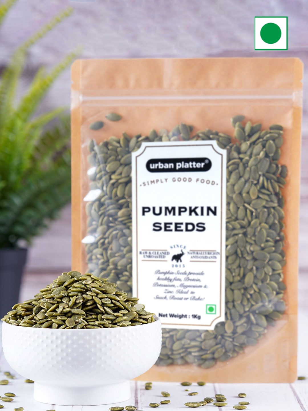 

URBAN PLATTER Raw Pumpkin Seeds-1Kg, Green