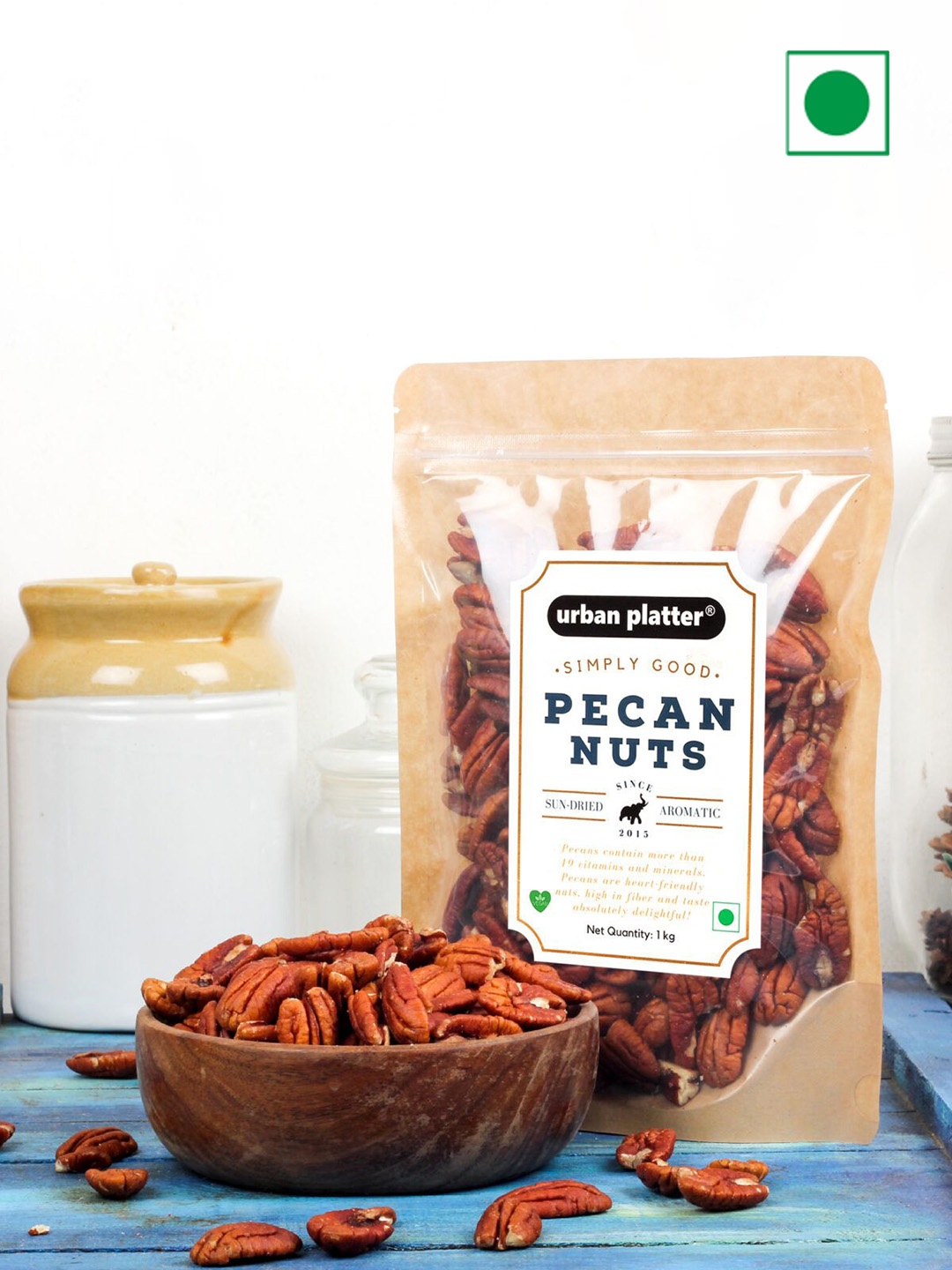 

URBAN PLATTER Jumbo Pecan Nuts- 1Kg, Brown