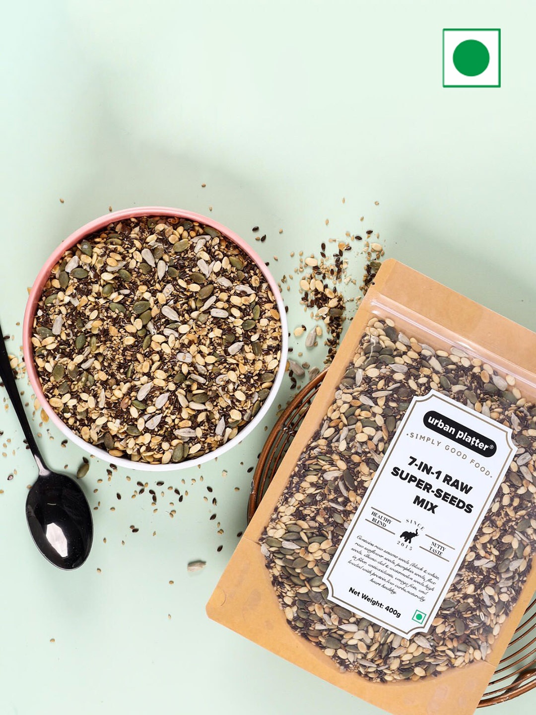 

URBAN PLATTER 7-in-1 Raw Super-Seeds Mix-400g, Assorted