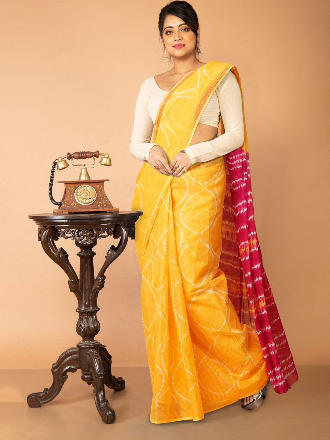 

Unnati Silks Handloom Kota Saree, Yellow