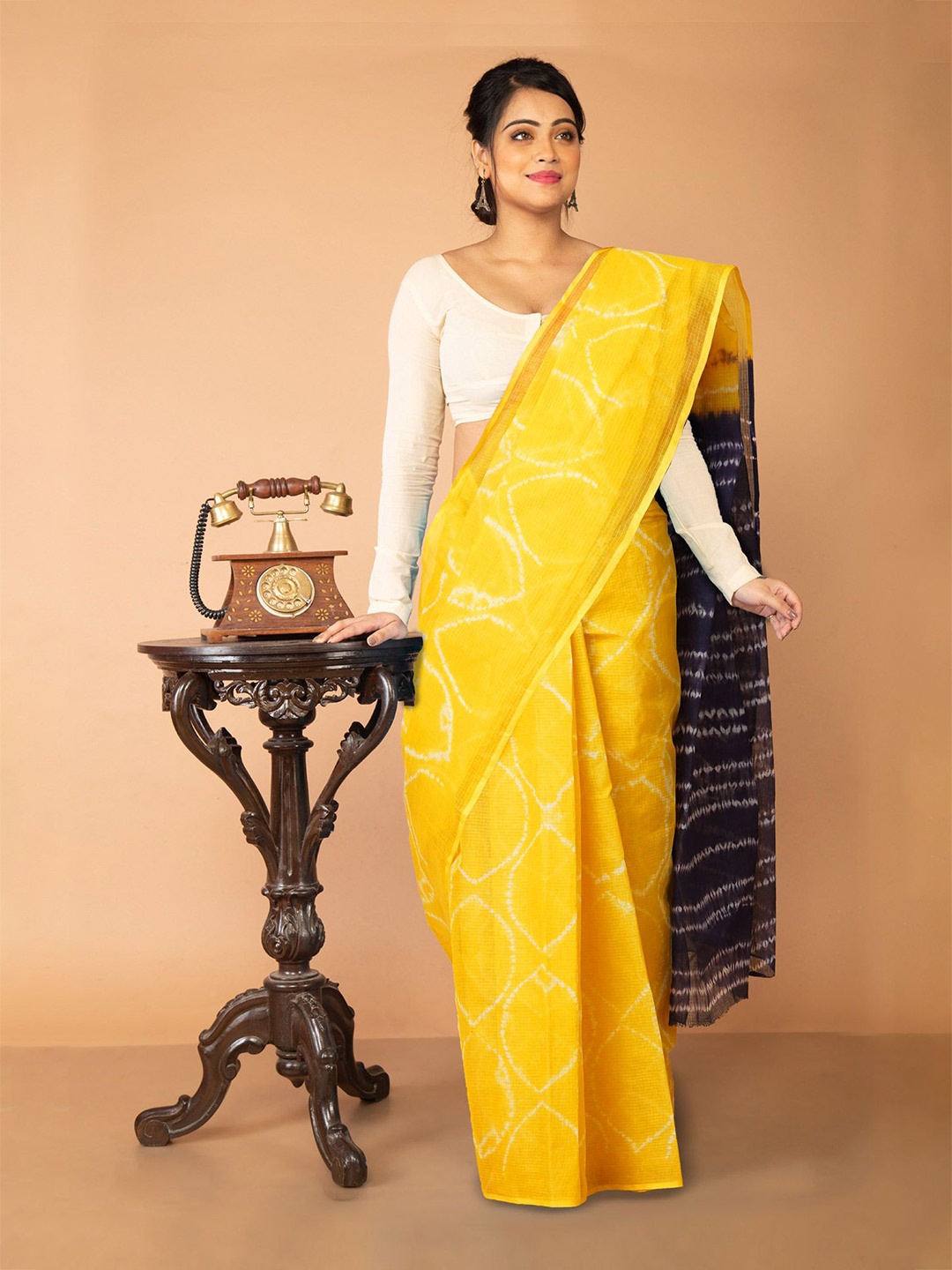 

Unnati Silks Tie And Dye Handloom Kota Saree, Yellow