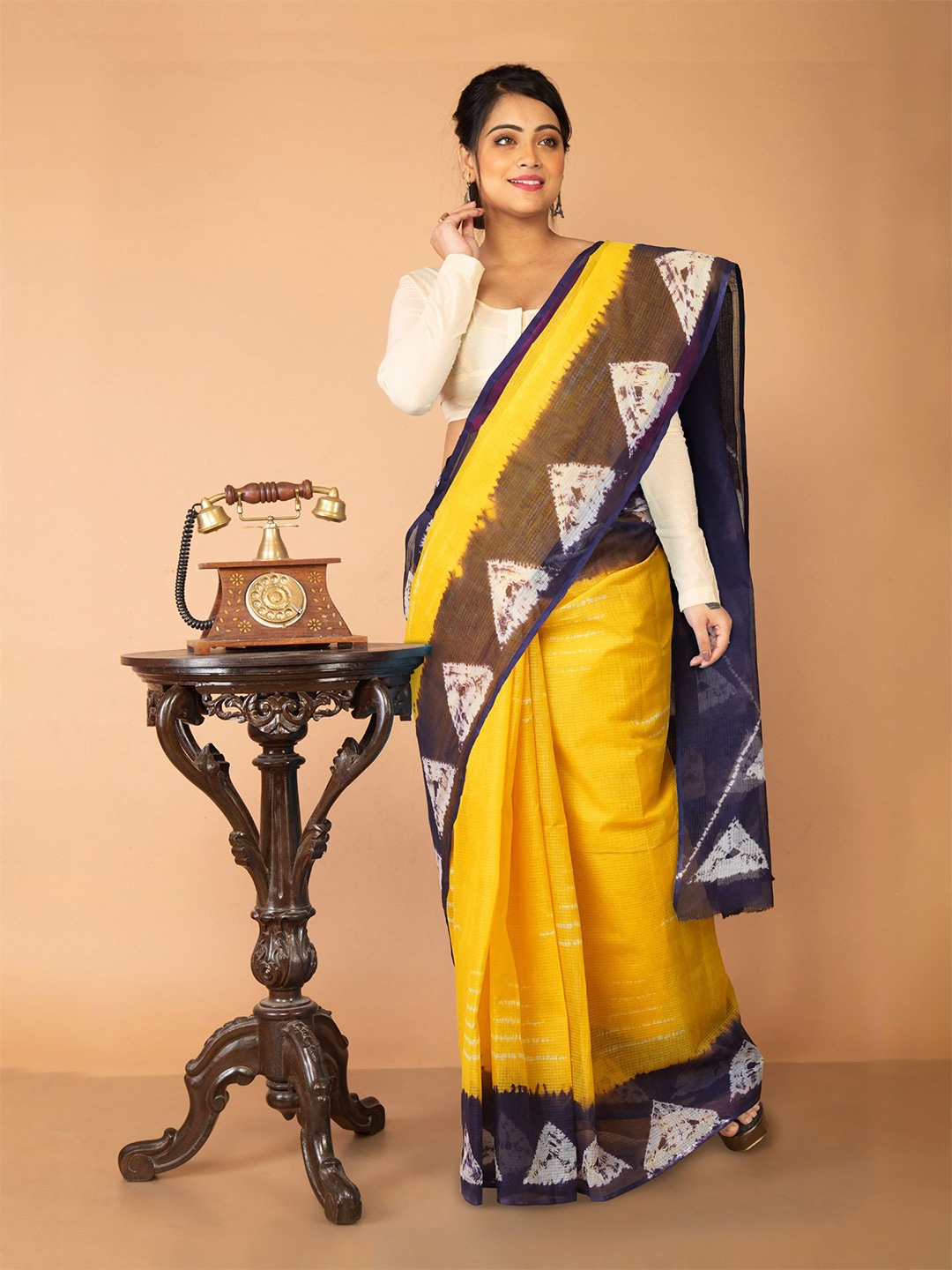

Unnati Silks Tie And Dye Handloom Kota Saree, Yellow