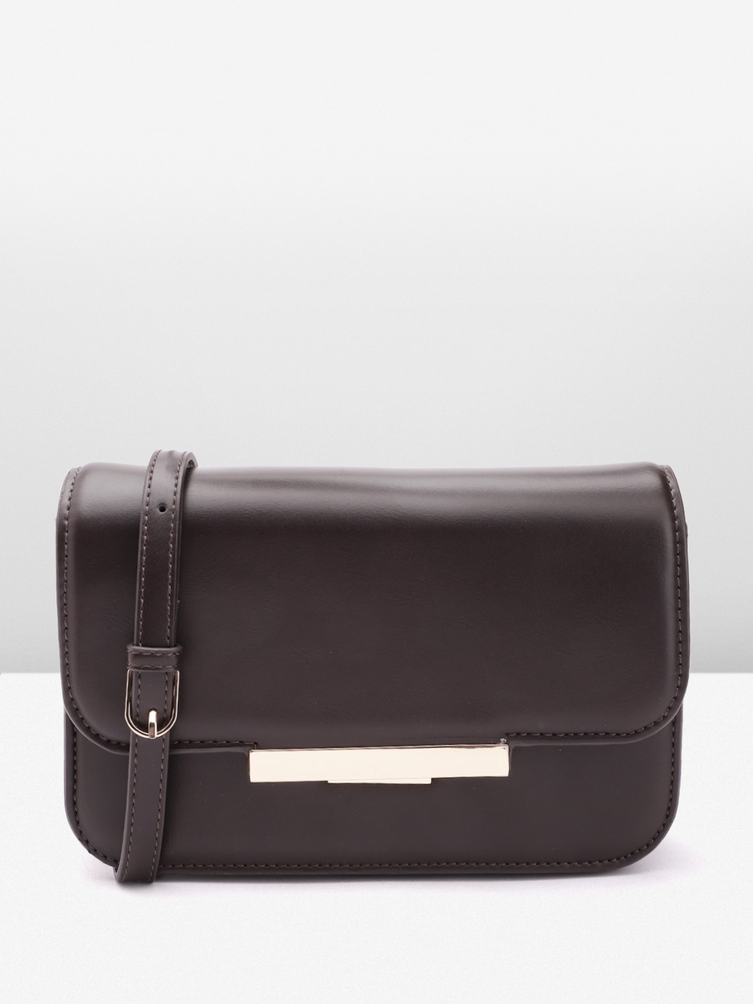 

MANGO Structured Crossbody Sling Bag, Coffee brown