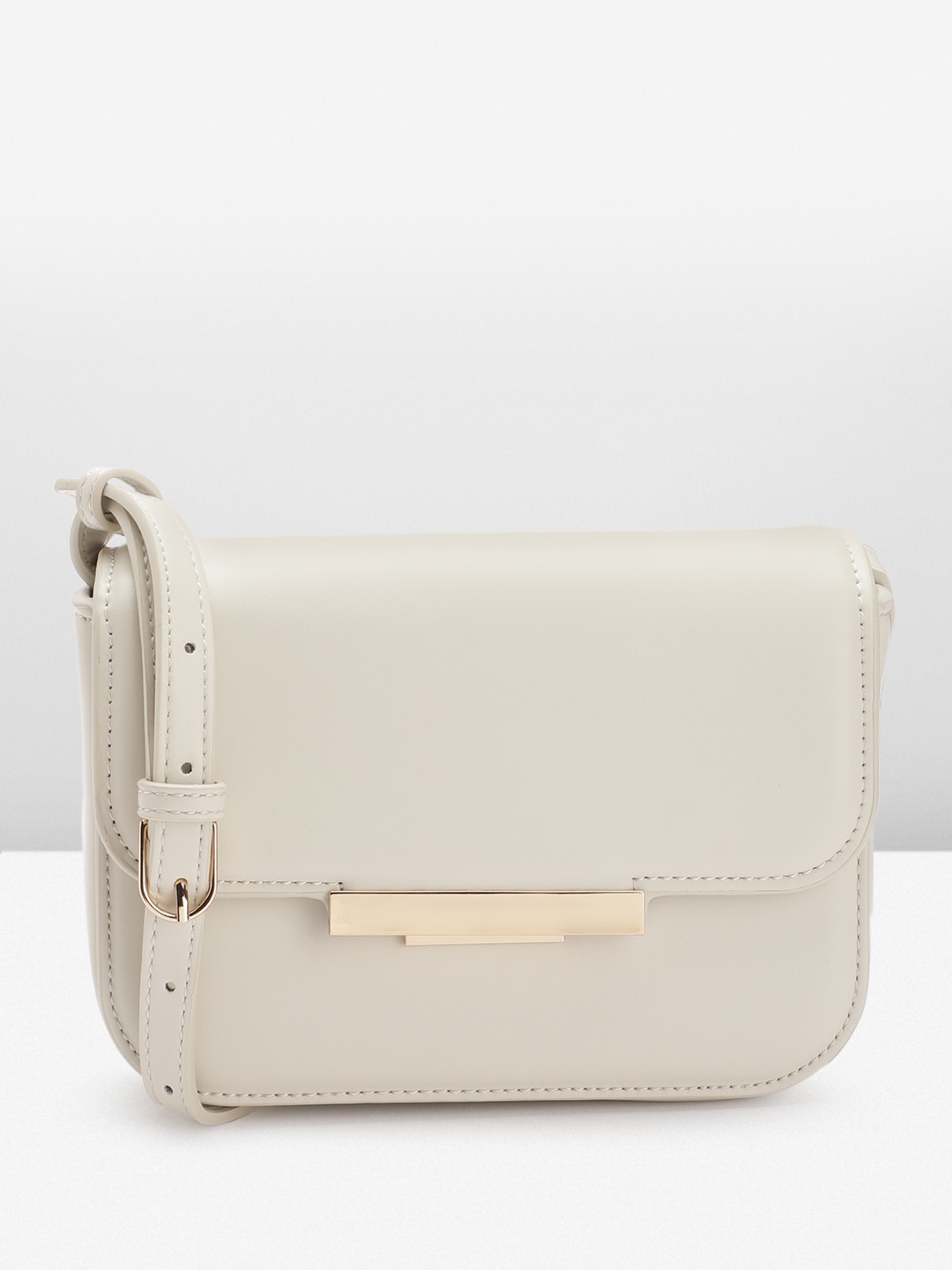 

MANGO Sling Bag with Flap Closure, White