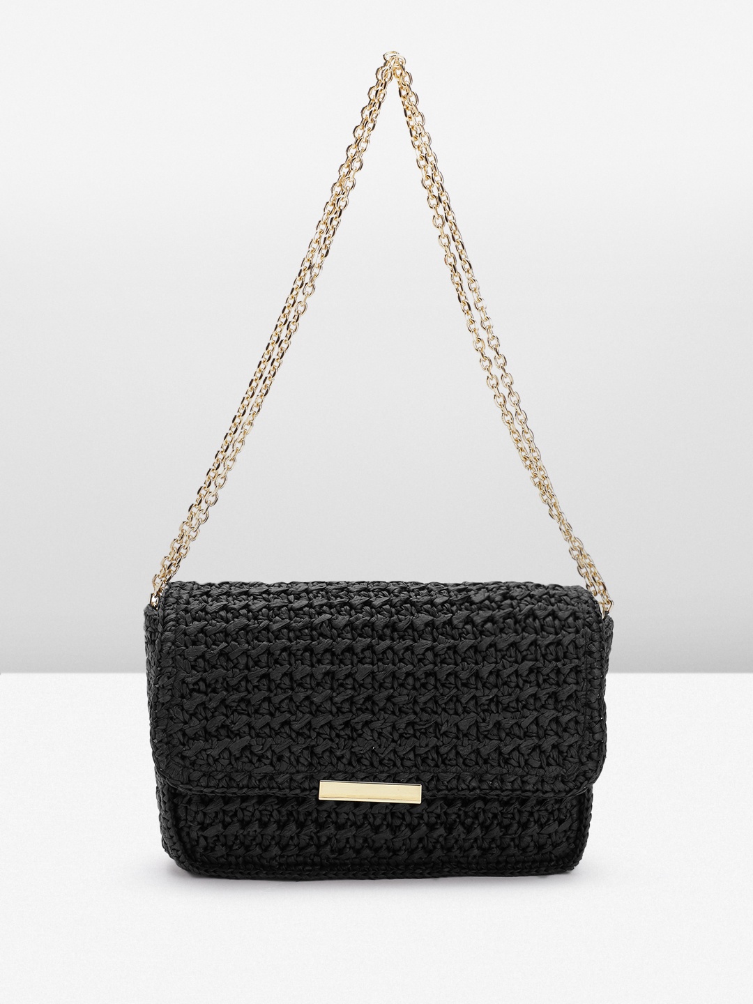 

MANGO Textured Sling Bag, Black