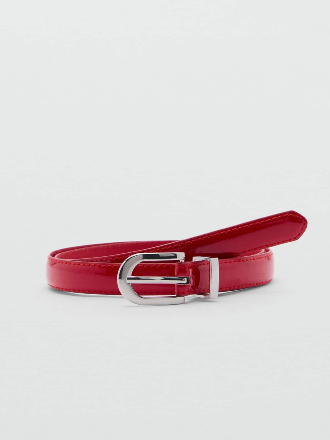 

MANGO Women Slim Belt, Red