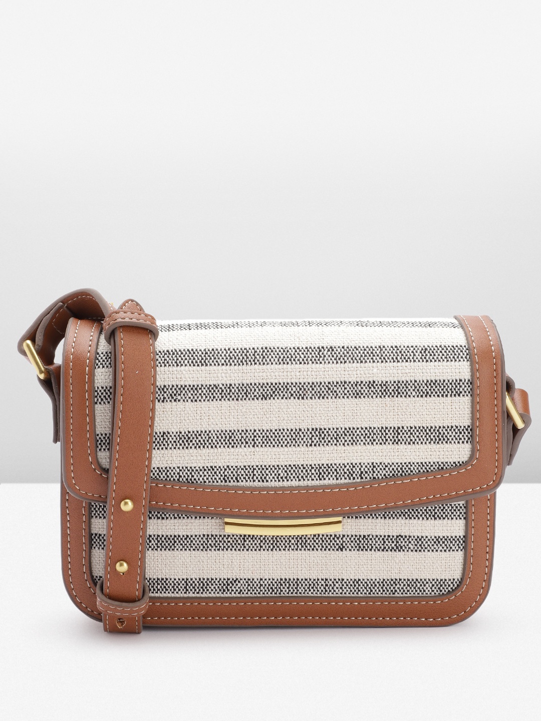 

MANGO Textured Stripe Sling Bag, Na