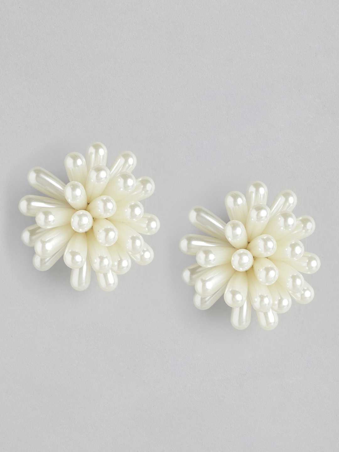 

MANGO Beaded Oversized Studs Earrings, White