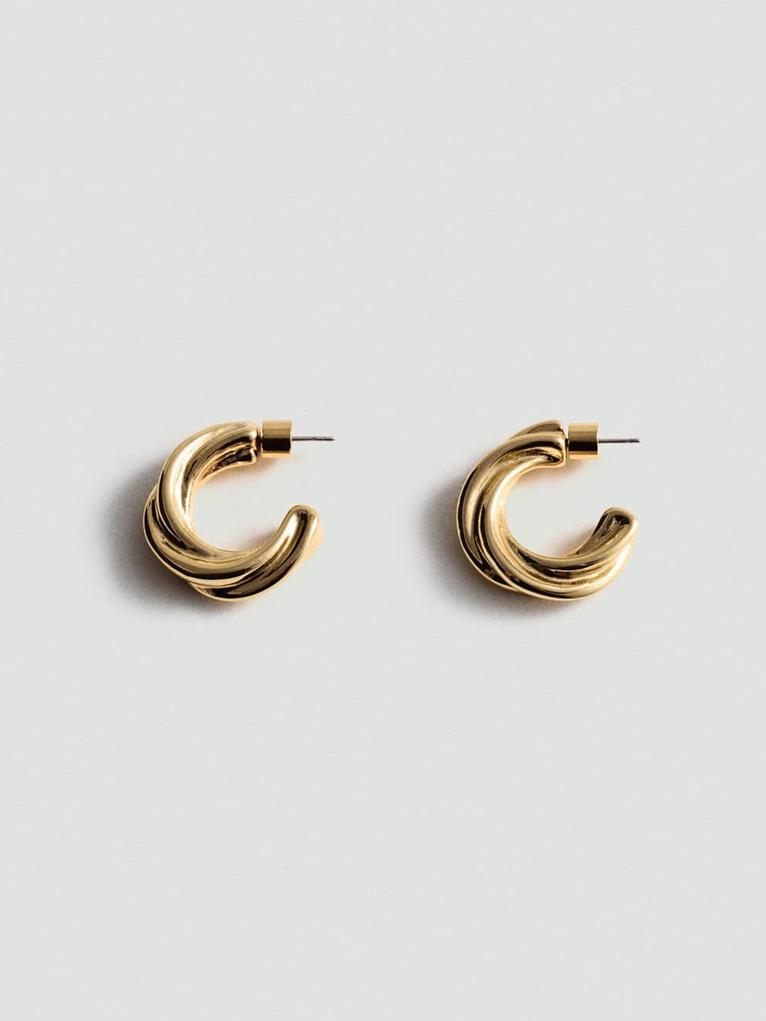 

MANGO Contemporary Half Hoop Earrings, Gold