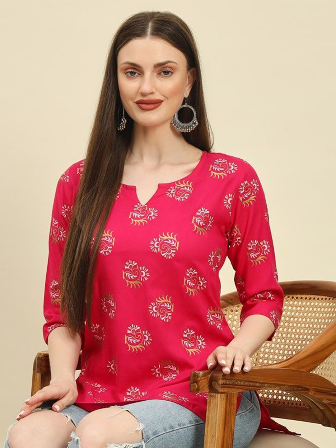

Mialo fashion Floral Printed Kurti, Pink