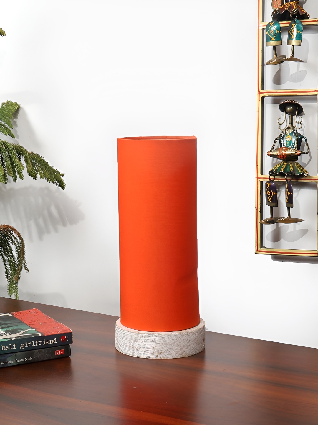 

Devansh Orange Wooden Contemporary Cylindrical Shaped Table Lamp