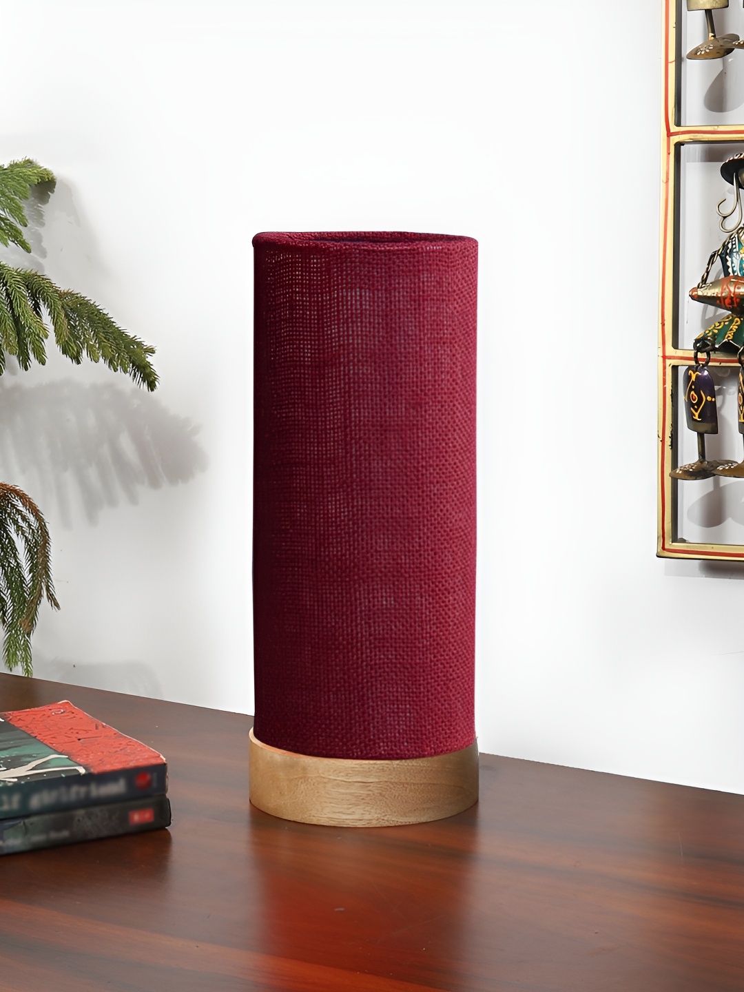 

Devansh Maroon Textured Wooden Shaped Table Lamp