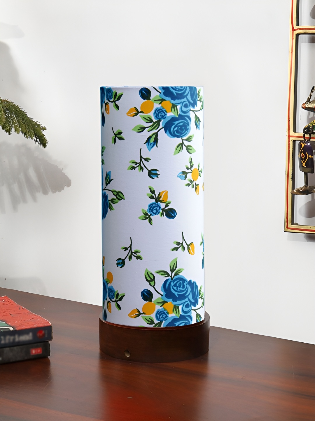 

Devansh White Printed Wooden Cylindrical Shaped Table Lamp