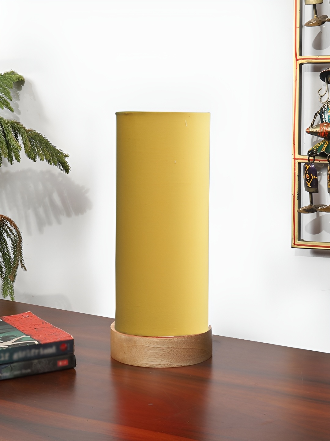 

Devansh Yellow Textured Wooden Contemporary Cylindrical Shaped Table Lamp