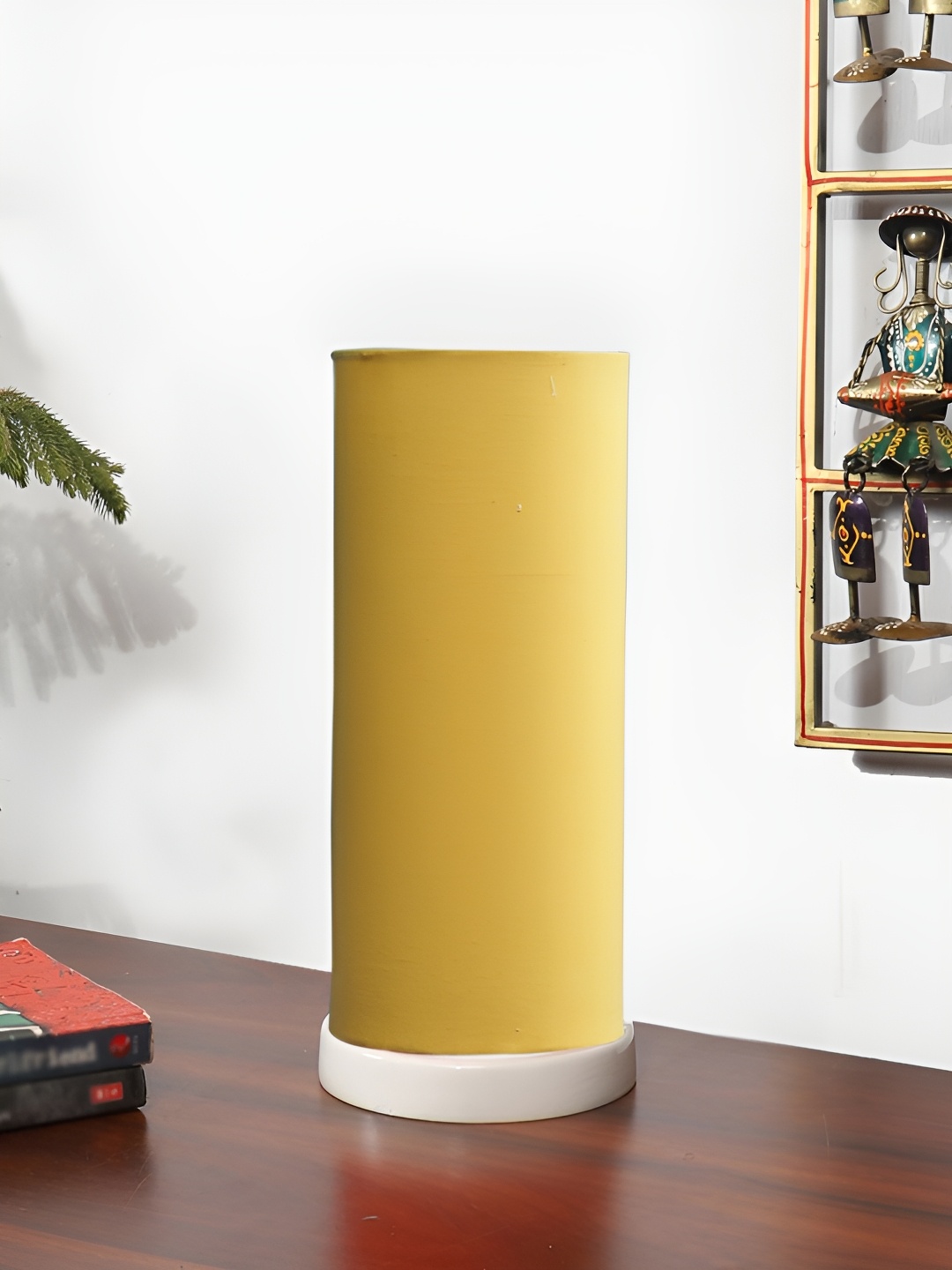 

Devansh Yellow Textured Wooden Contemporary Cylindrical Shaped Table Lamp