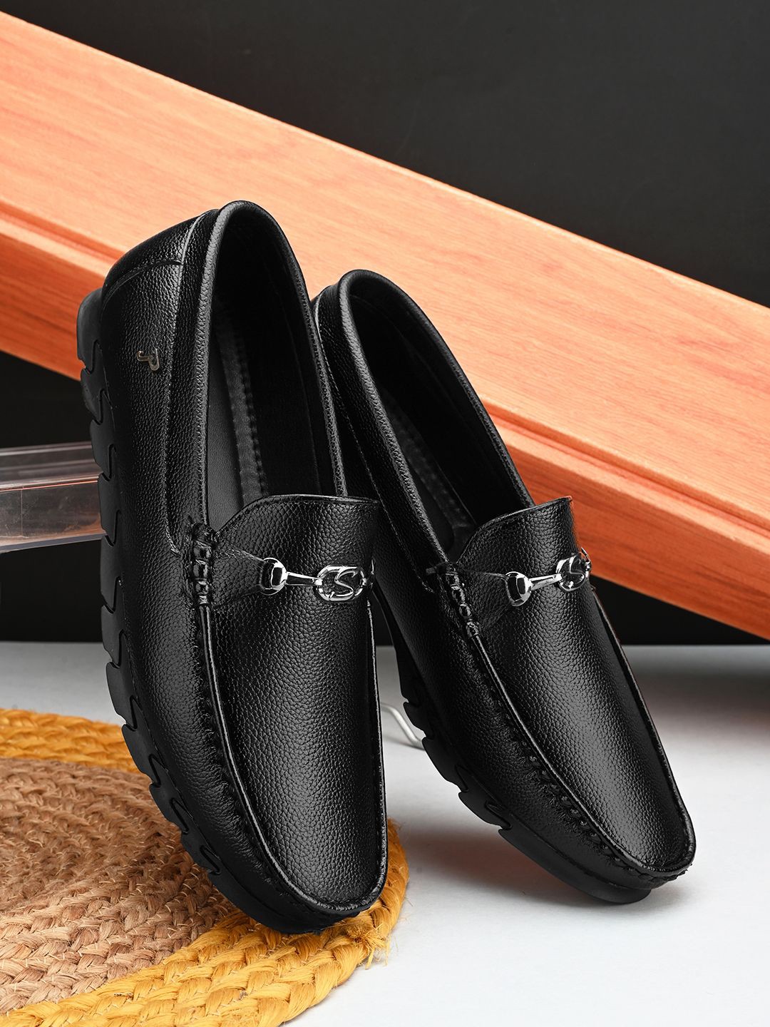 

Provogue Men Black Faux Leather Formal Slip On Loafers