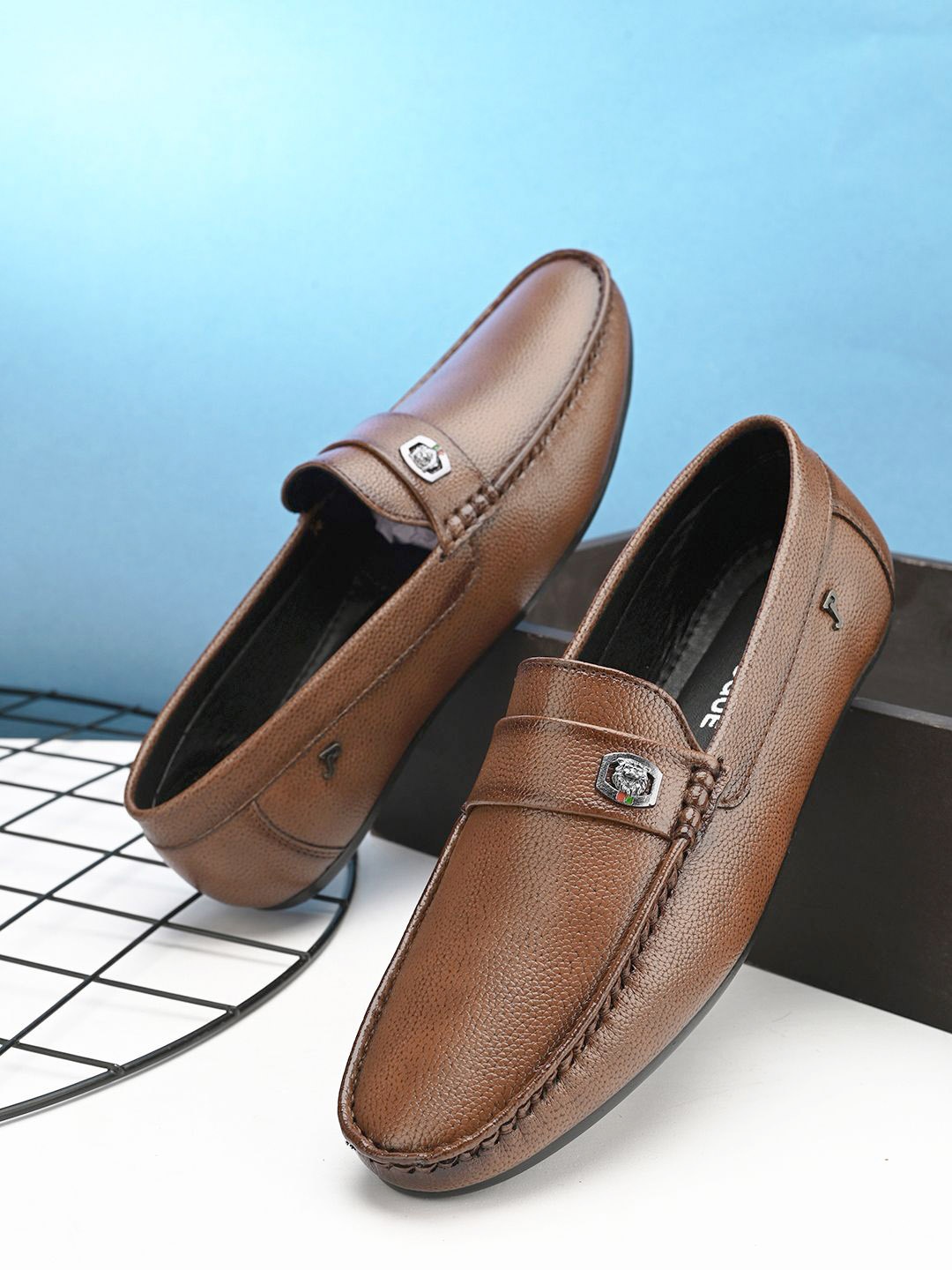 

Provogue Slip On Loafers Formal Shoes, Tan