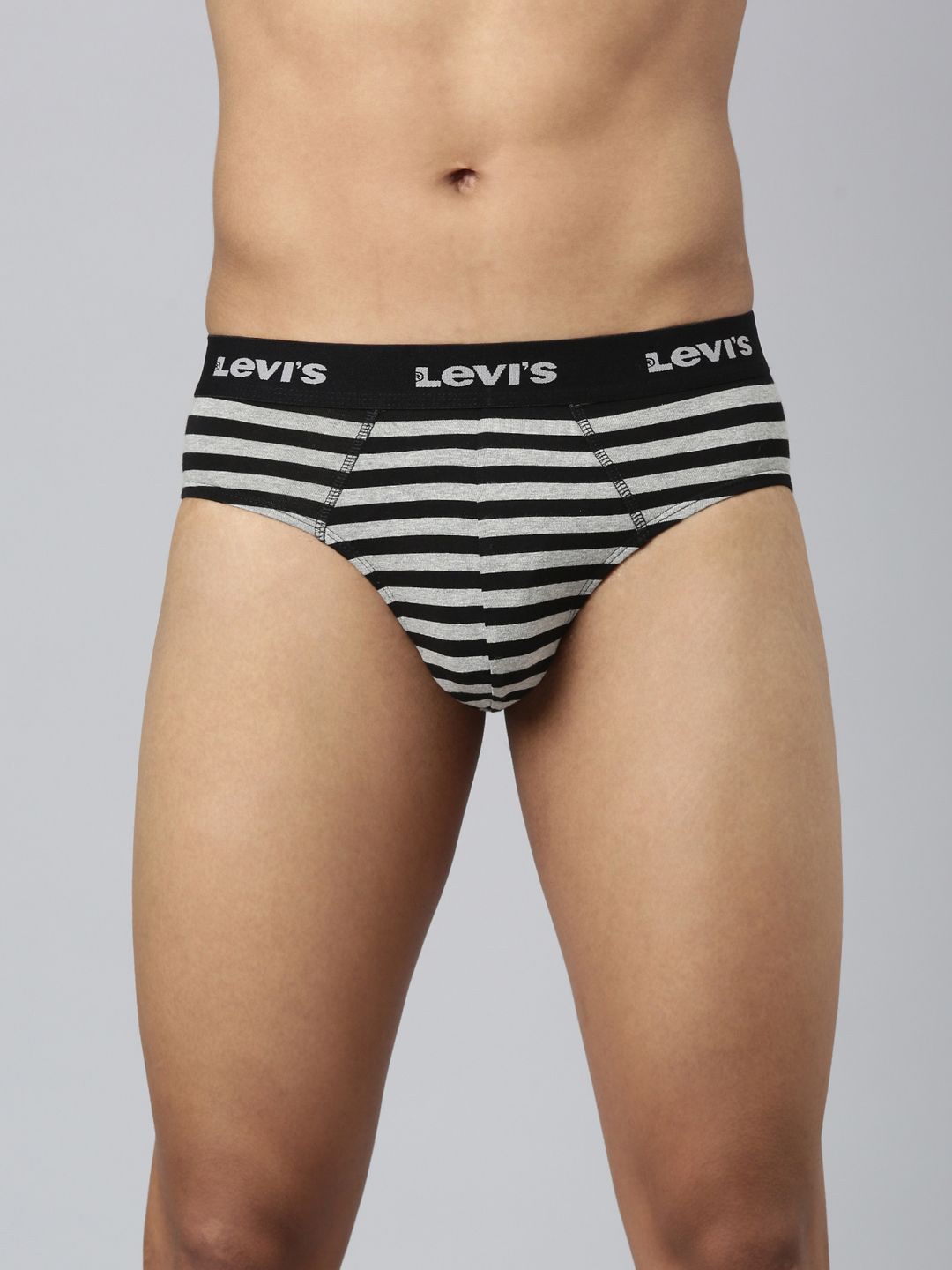 

Levis Men Stretch Printed Smartskin Technology Cotton with Tag Free Comfort Brief #005, Black