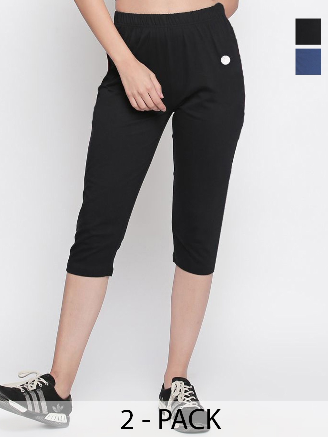 

Outflits Women Pack Of 2 Capris, Navy blue