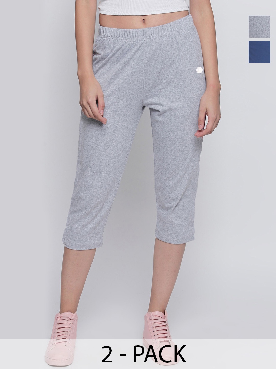 

Outflits Women Pack Of 2 Capris, Grey melange