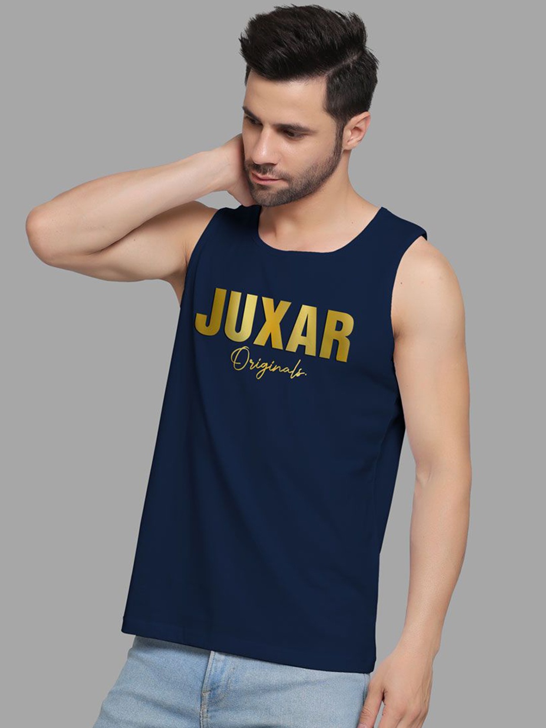 

Juxar Men Pure Cotton Round Neck Innerwear Vests, Blue