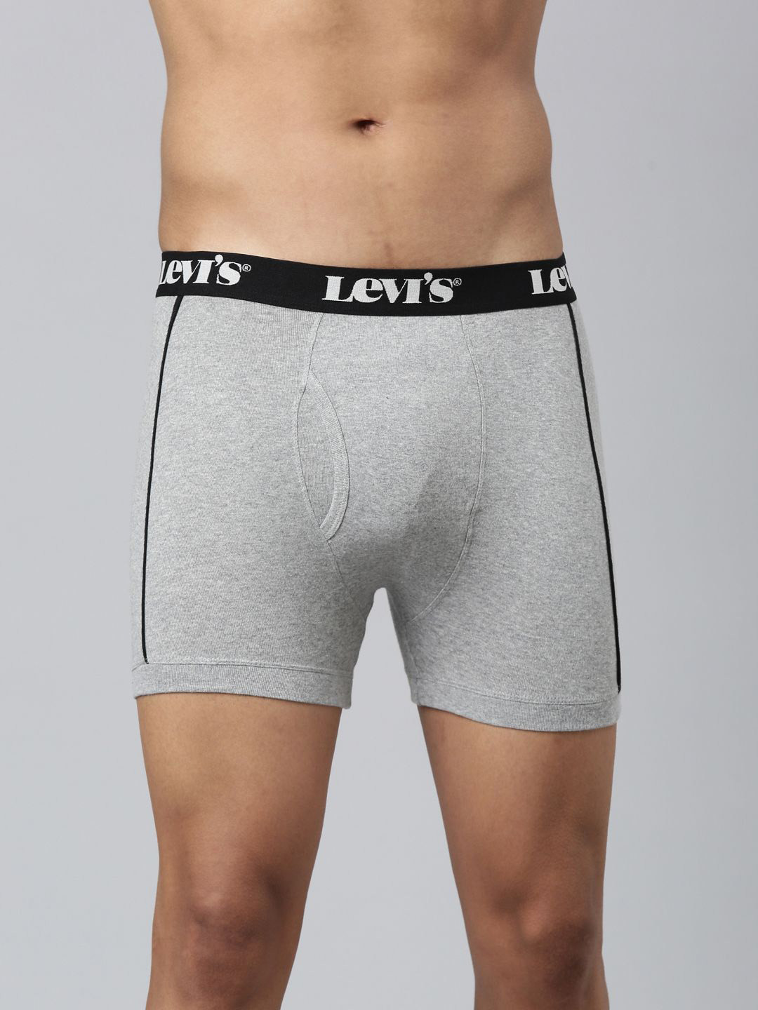 

Levis Men Pure Cotton Long Length Trunk with Ultrasoft Waistband, Grey melange