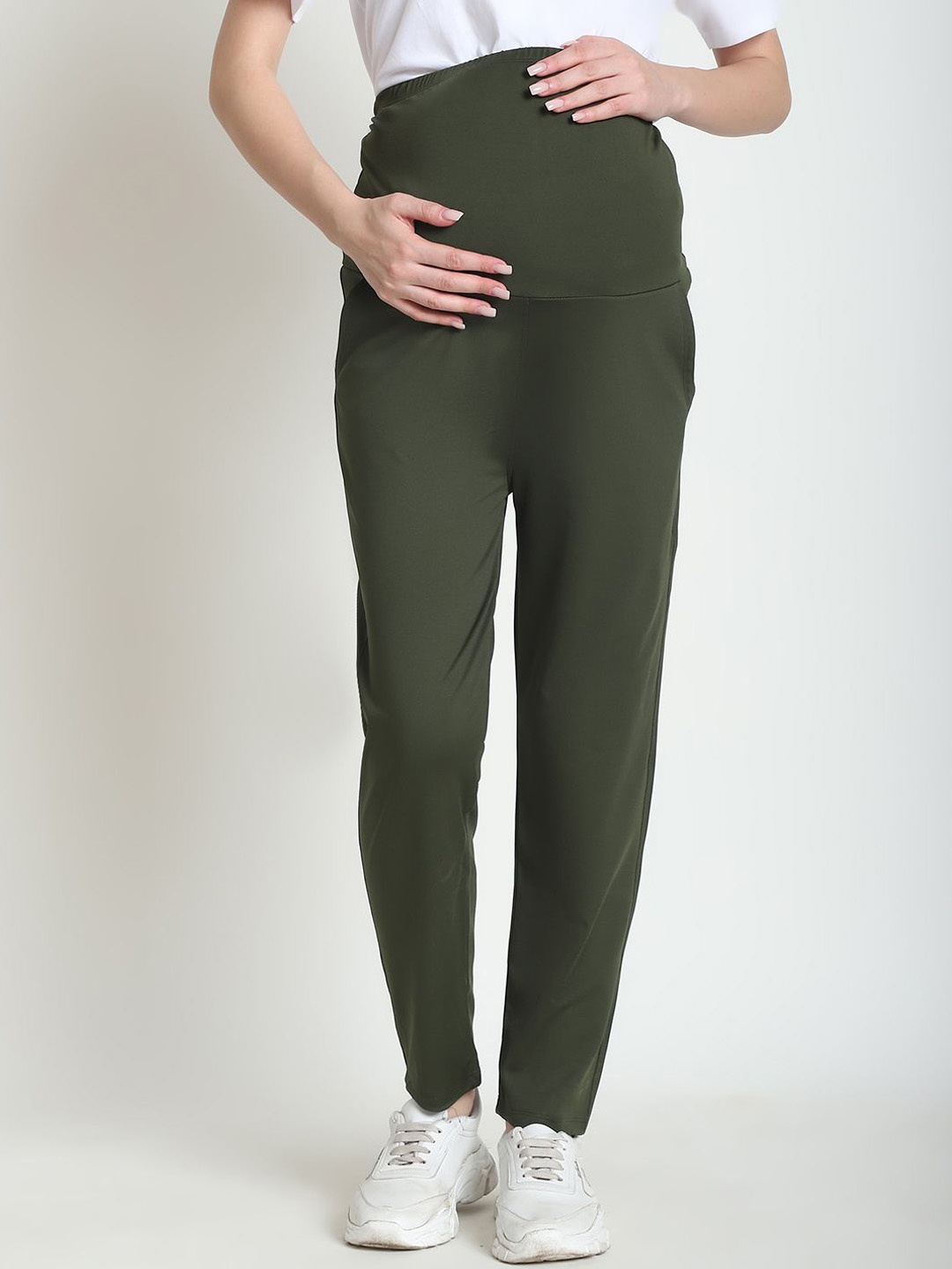 

WELL KEPT Women Maternity Track Pants, Olive