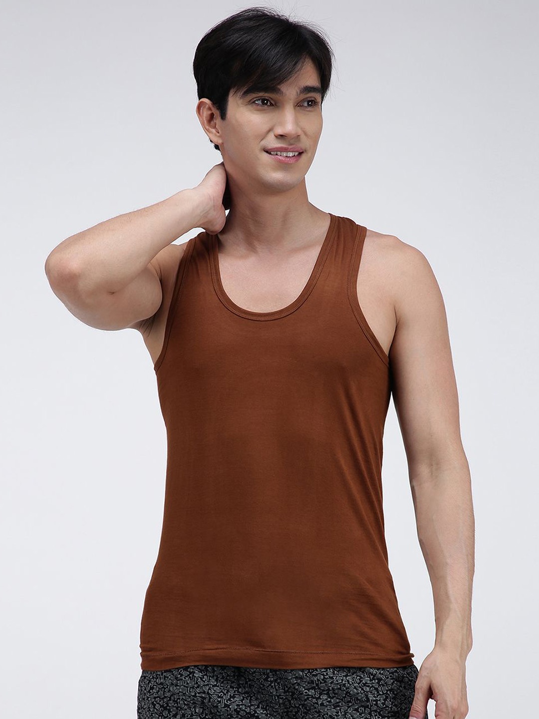 

AMUL COMFY Pure Cotton Innerwear Under Shirt Vests, Brown