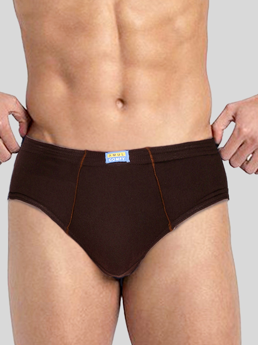 

AMUL COMFY Pure Cotton Mid-Rise Basic Briefs AC-CBRIIE-CB-S-1PC, Coffee brown