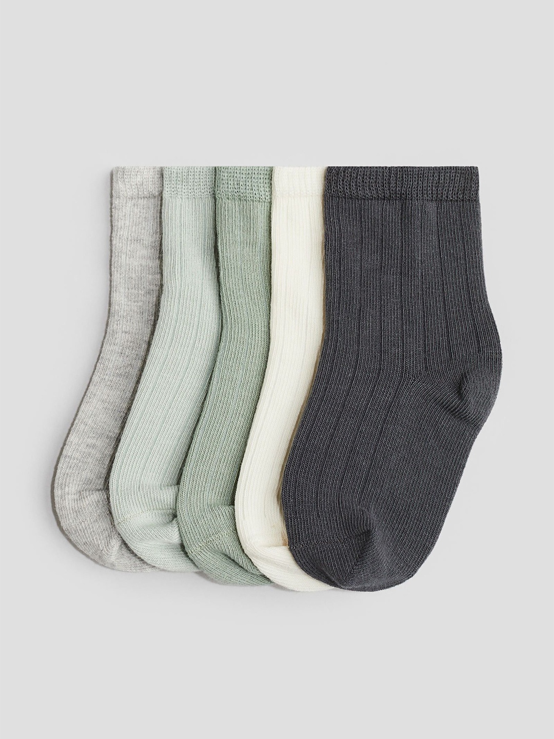 

H&M Boys Pack Of 5 Textured-Knit Socks, White