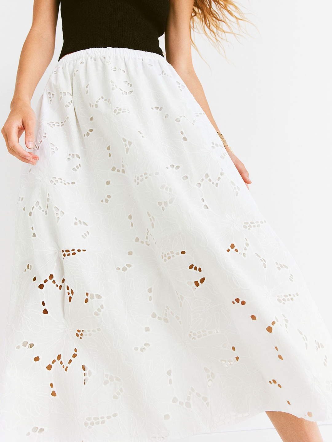 

H&M Broderie Anglaise Skirt, White