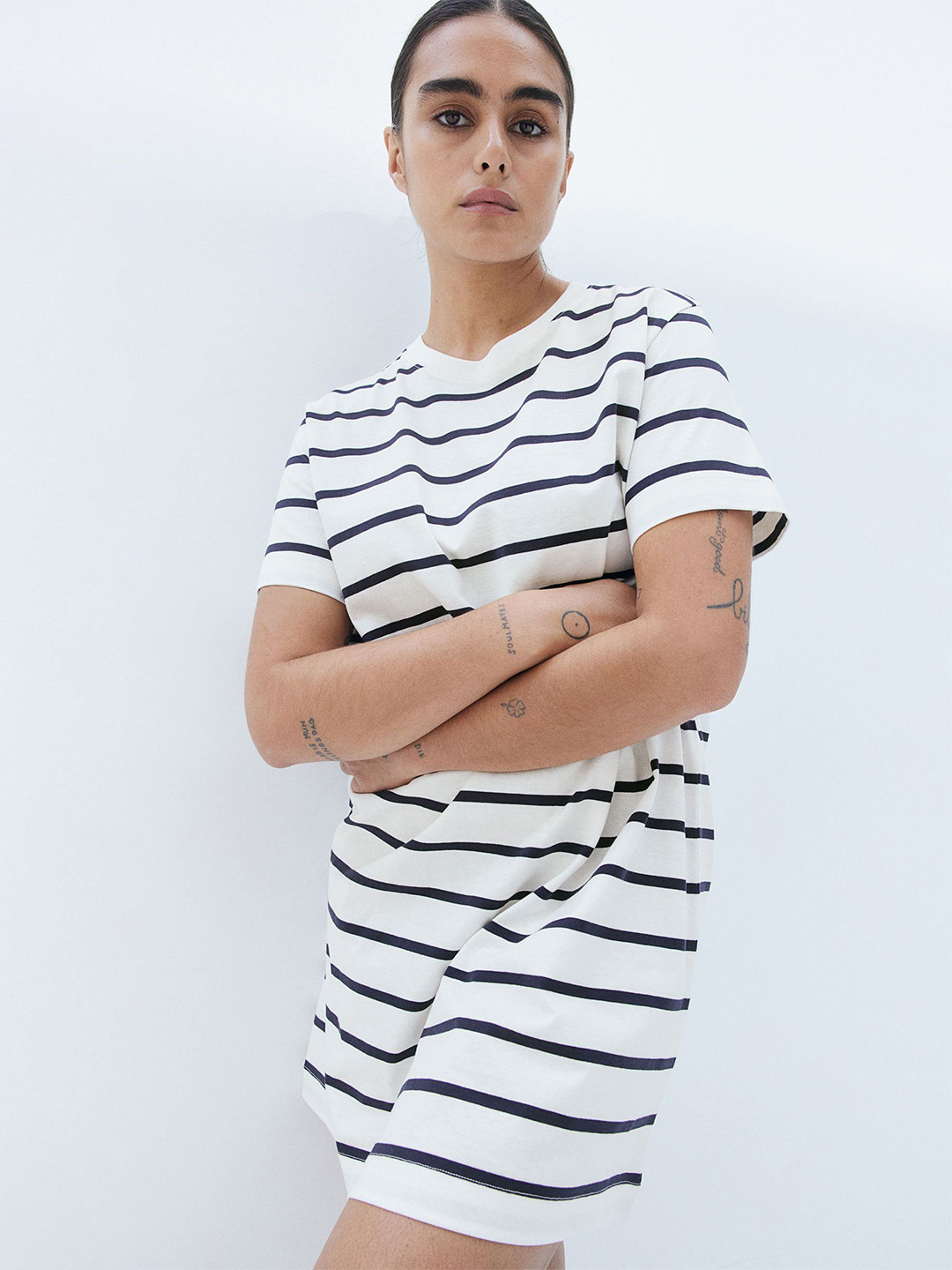 

H&M Cotton T-Shirt Dress, White