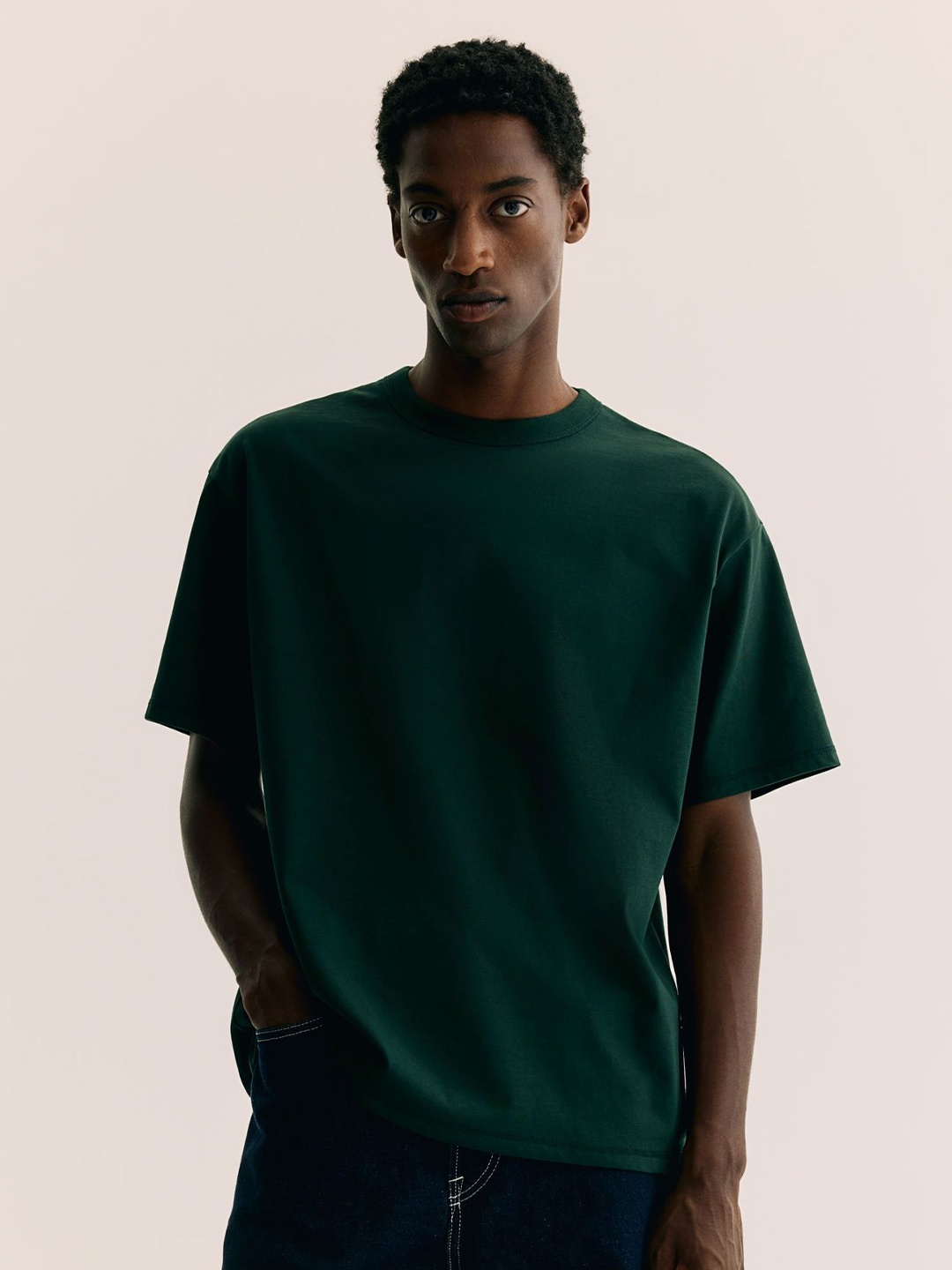 

H&M Men Coolmax Loose Fit T-shirt, Green