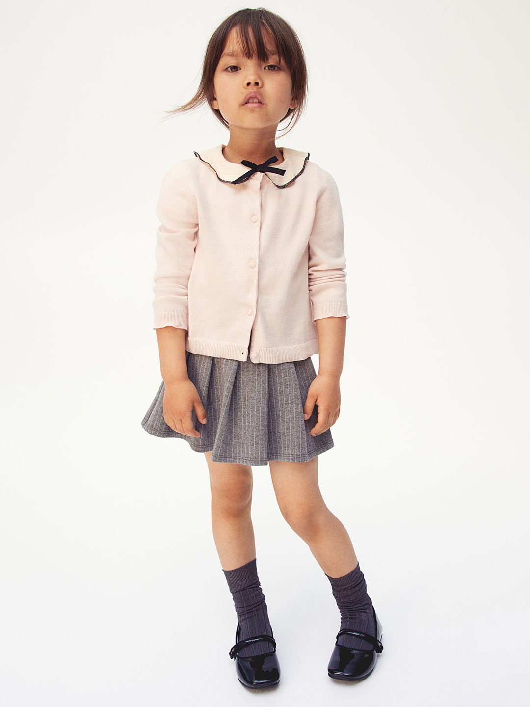 

H&M Girls Fine-Knit Cotton Cardigan, Pink