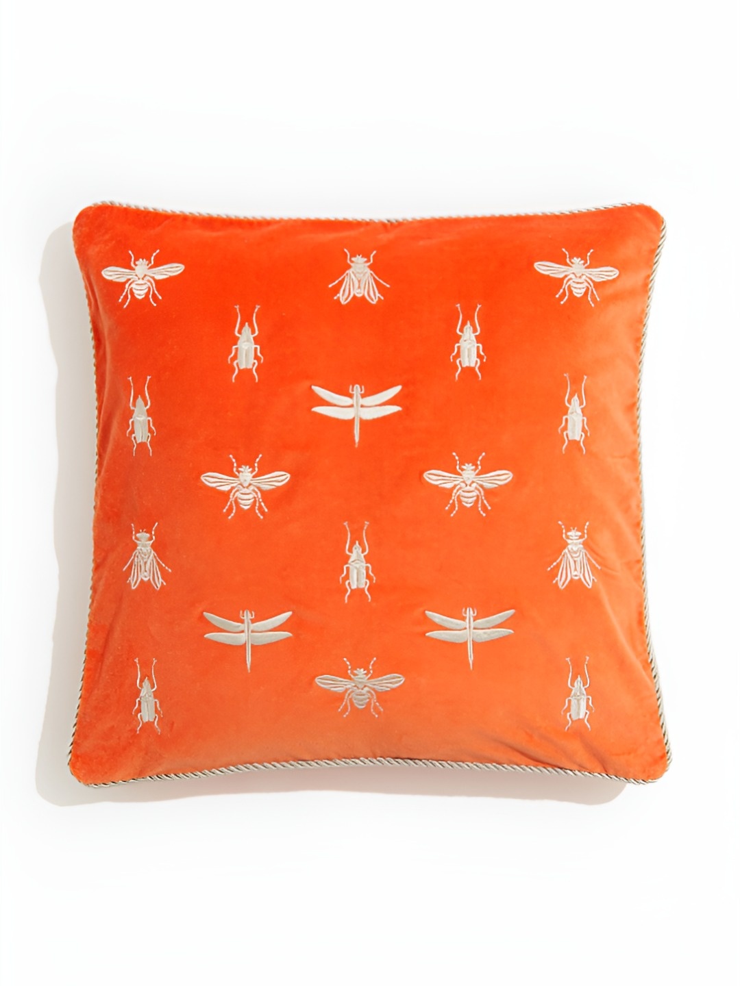 

H&M Orange Pure Cotton Embroidered Cushion Covers