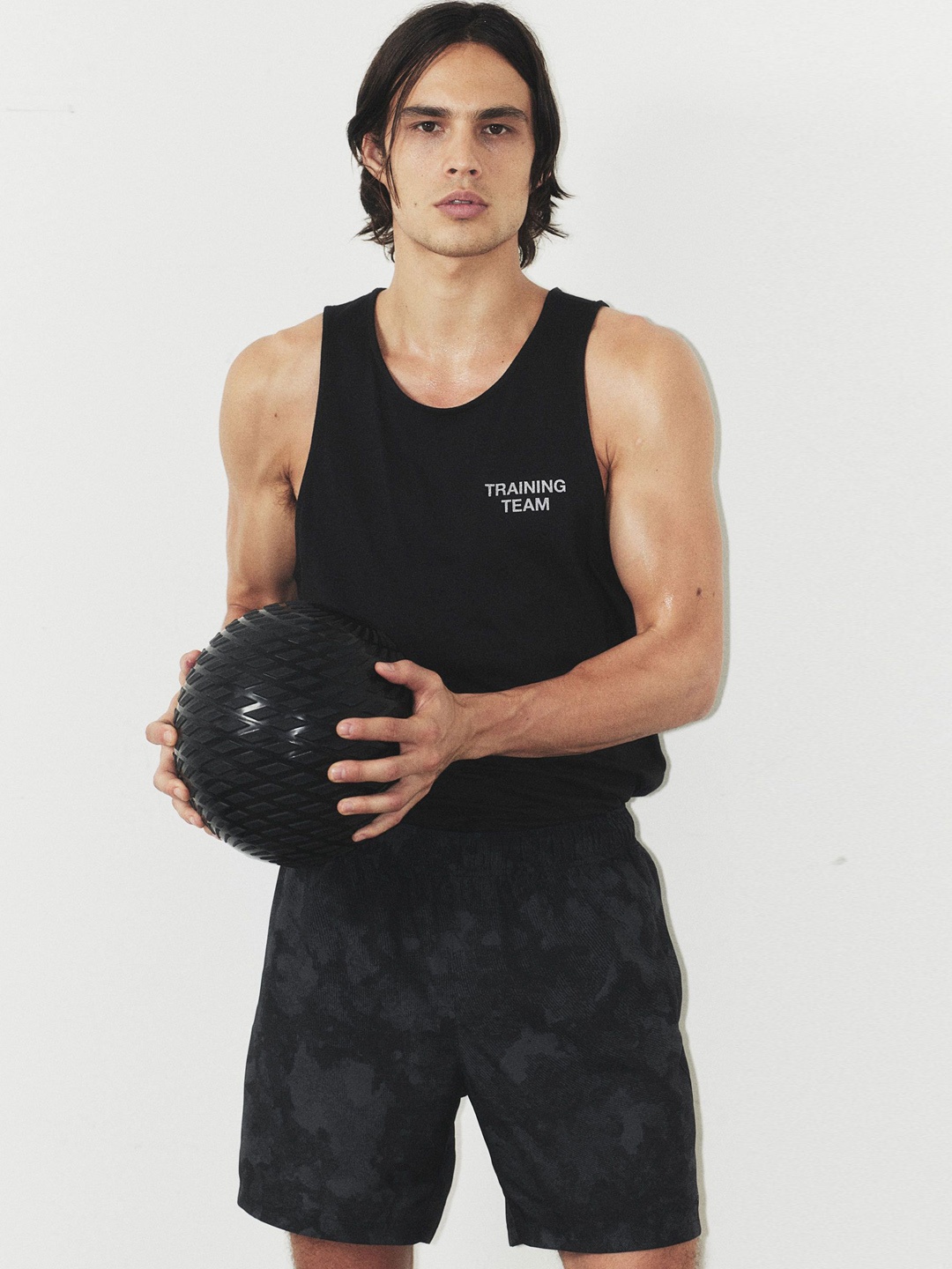 

H&M Men Drymove Woven Sports Shorts With Pockets, Black