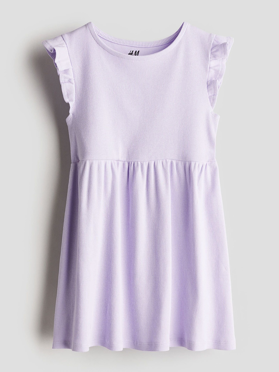 

H&M Girls Ribbed Jersey Dress, Purple