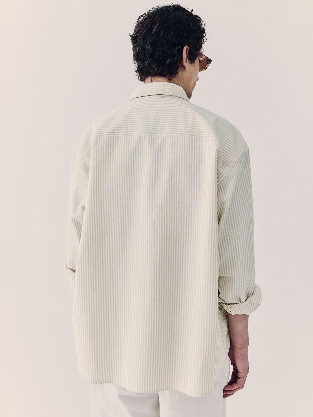 

H&M Relaxed Fit Oxford Shirt, Beige